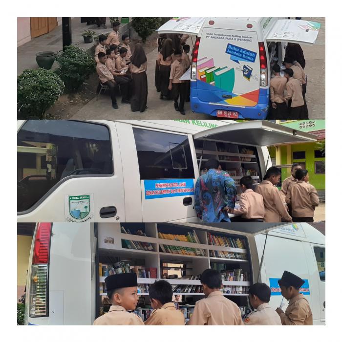 Perpustakaan Keliling  Mengunjangi MTsN 1 Kota Jambi