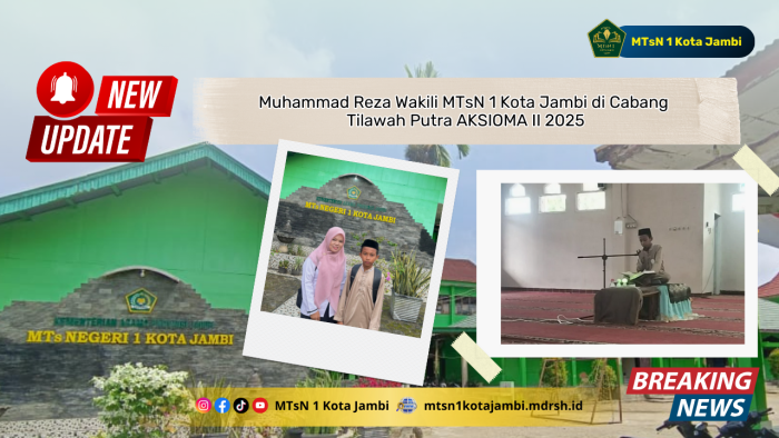 Muhammad Reza Wakili MTsN 1 Kota Jambi di Cabang Tilawah Putra AKSIOMA II 2025