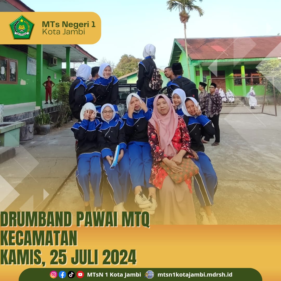 Tampil Memukau, Drumband MTs N 1 Kota Jambi Meriahkan MTQ Kecamatan Danau Teluk