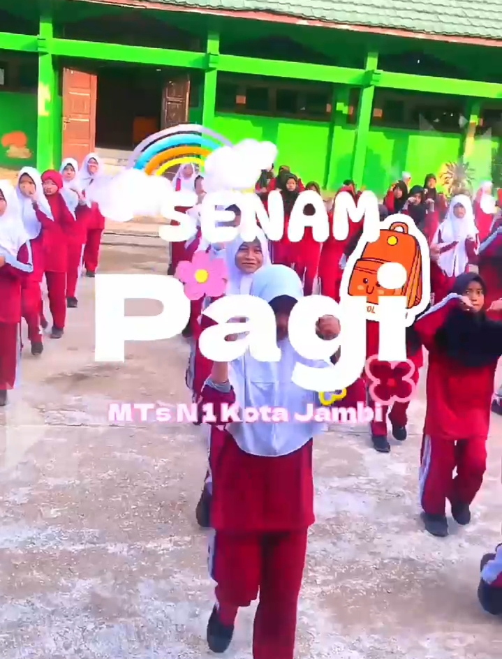 Salam Sehat...MTs Negeri 1 Kota Jambi Adakan Senam Pagi