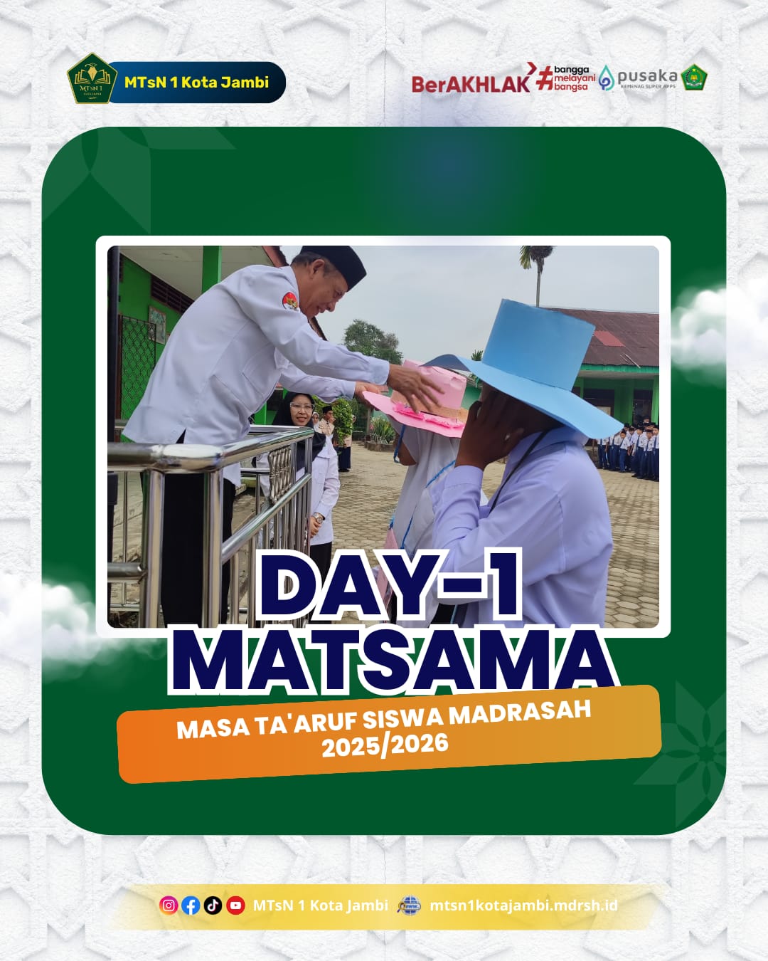 Hari Pertama Matsama di MTs Negeri 1 Kota Jambi, Siswa Baru Disambut Hangat dan Antusias