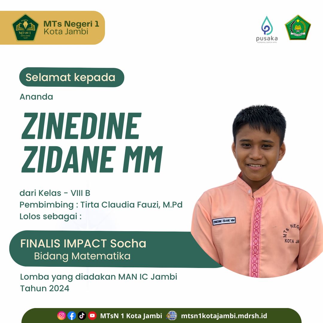 Keren, Zinedane Zidan lolos ke babak Final Olimpiade Matematika IMPACT Keren, Zinedane Zidan lolos ke babak Final Olimpiade Matematika IMPACT