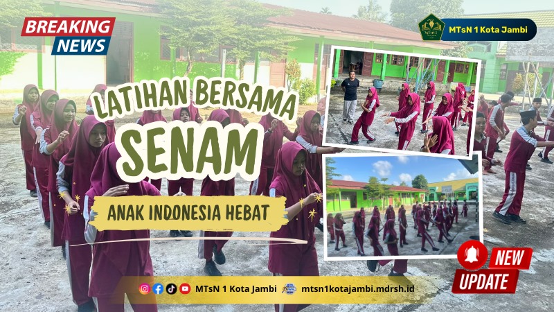 Tingkatkan Semangat dan Kebugaran, MTs Negeri 1 Kota Jambi Adakan Senam Pagi ini